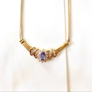 14k gold tanzanite necklace